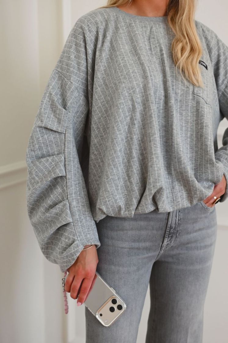 LAURYNN JERSEY PINSTRIPE GREY PINSTRIPE GREY