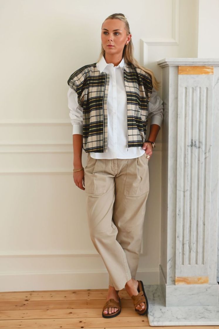 KELLY B CHECK FLANEL 03 BEIGE BEIGE 03 BEIGE