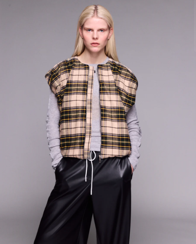 KELLY B CHECK FLANEL 03 BEIGE BEIGE 03 BEIGE