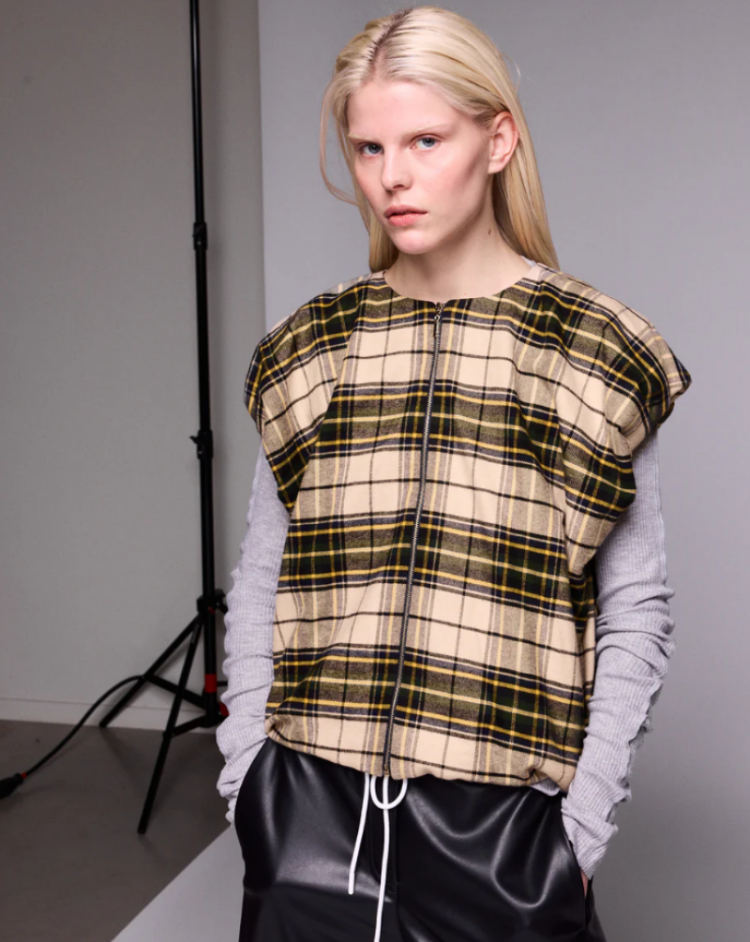 KELLY B CHECK FLANEL 03 BEIGE BEIGE 03 BEIGE