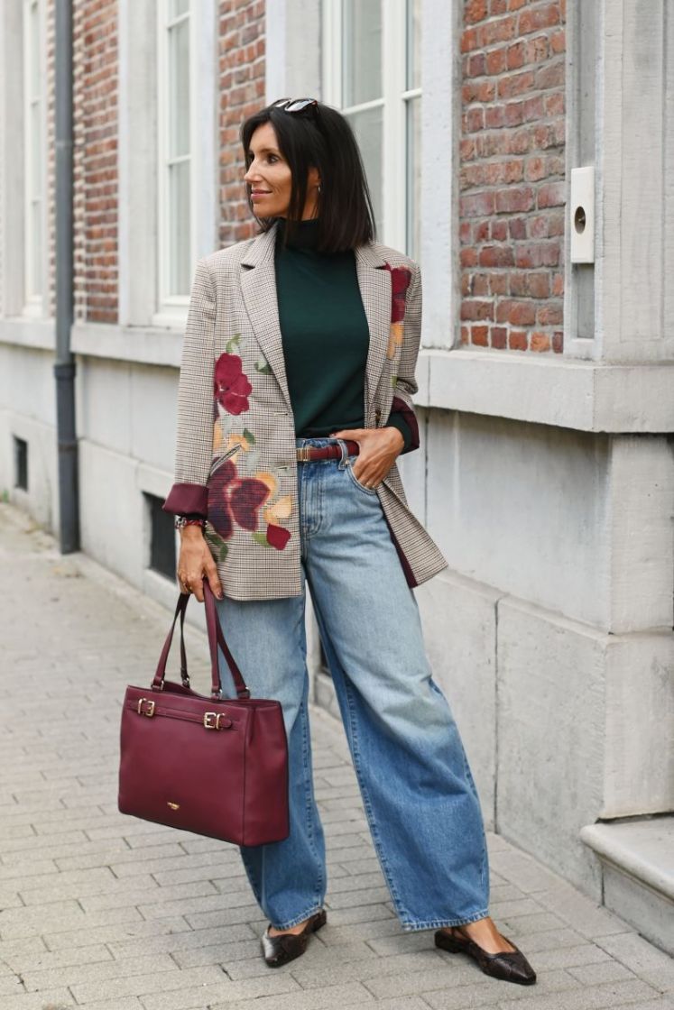 Geruite eyecatcher blazer met 69 Multi Color