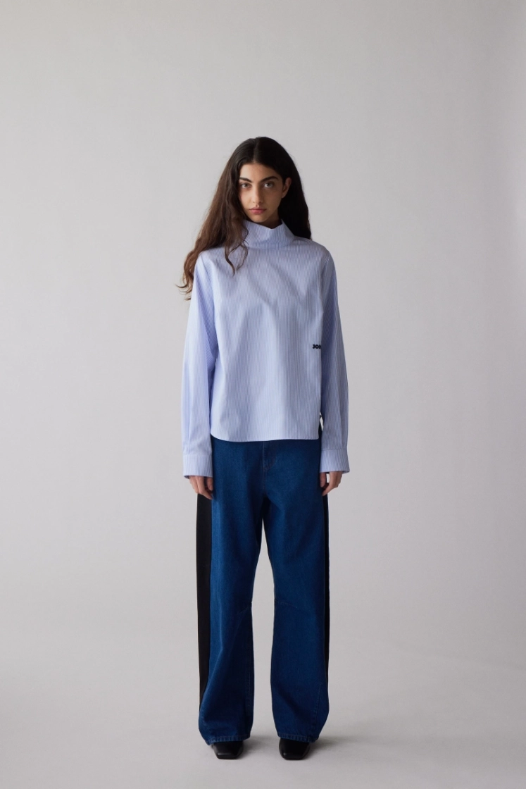 EMMA OXFORD STRIPE WHITE/BLUE    