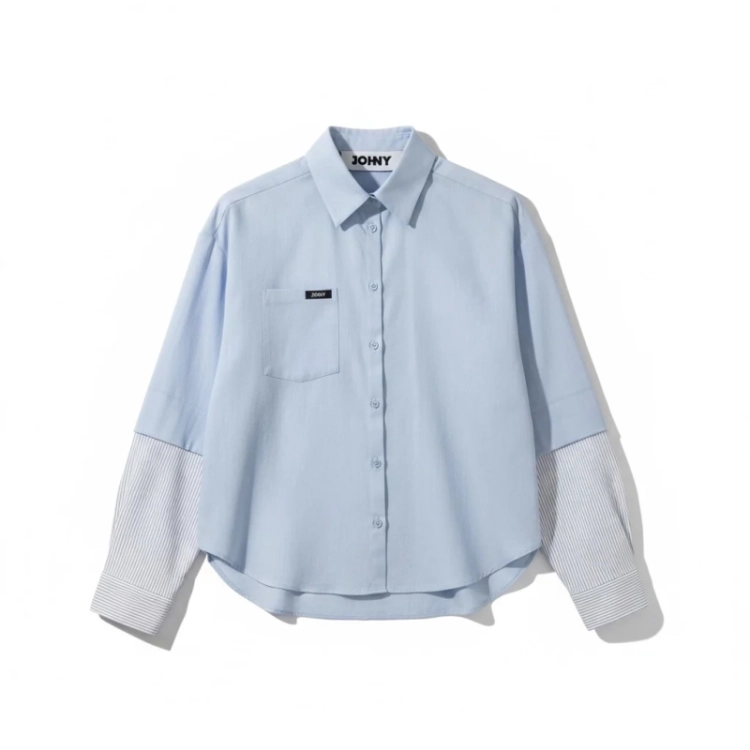 SHARON OXFORD STRIPE L BLUE/STRIPE