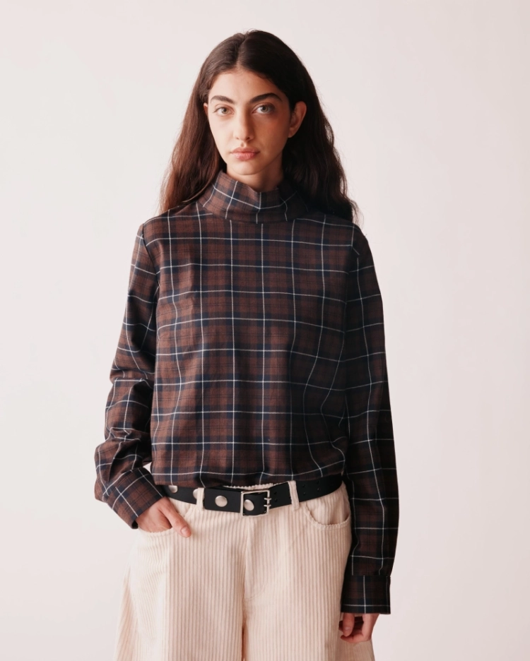 EMMA FLANEL CHECK BROWN 