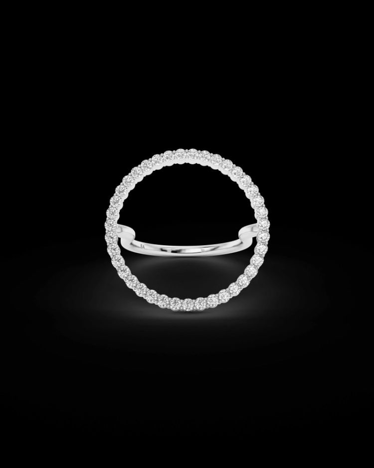 BA-RN-RING-DIAM-57-RH SILVER / 57 ZIL