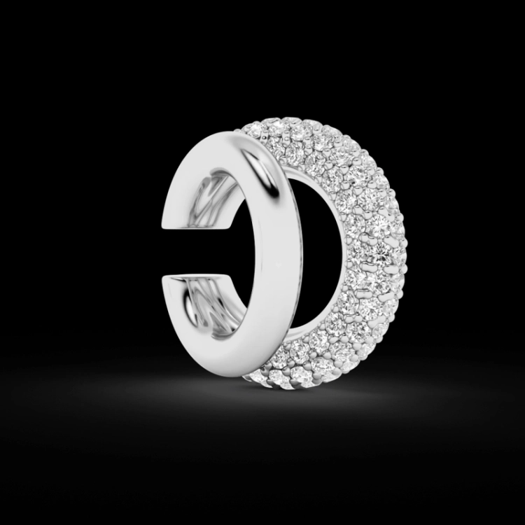 BA-EAR-DB-KOS-DIAM-RH-S-CUFF SILVER ZILVER